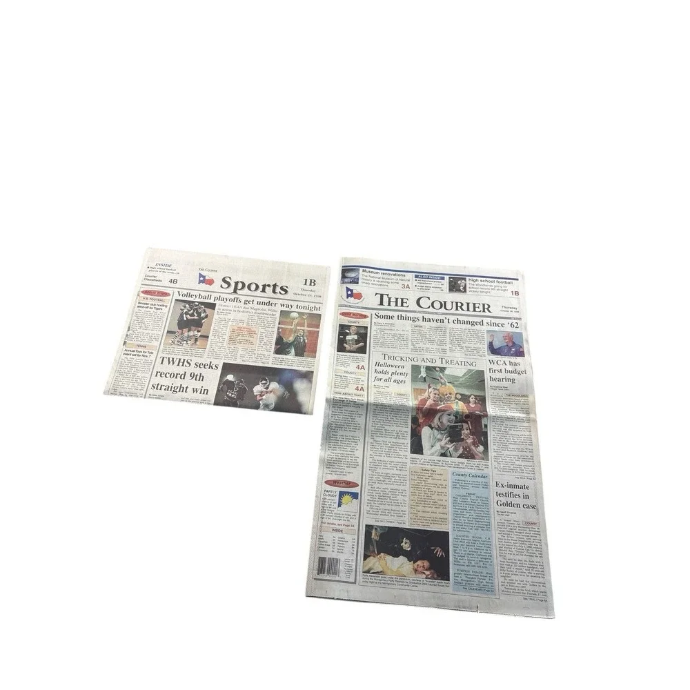 Vintage The Courier 1998 Newspapers Lot Texas Local News Sports